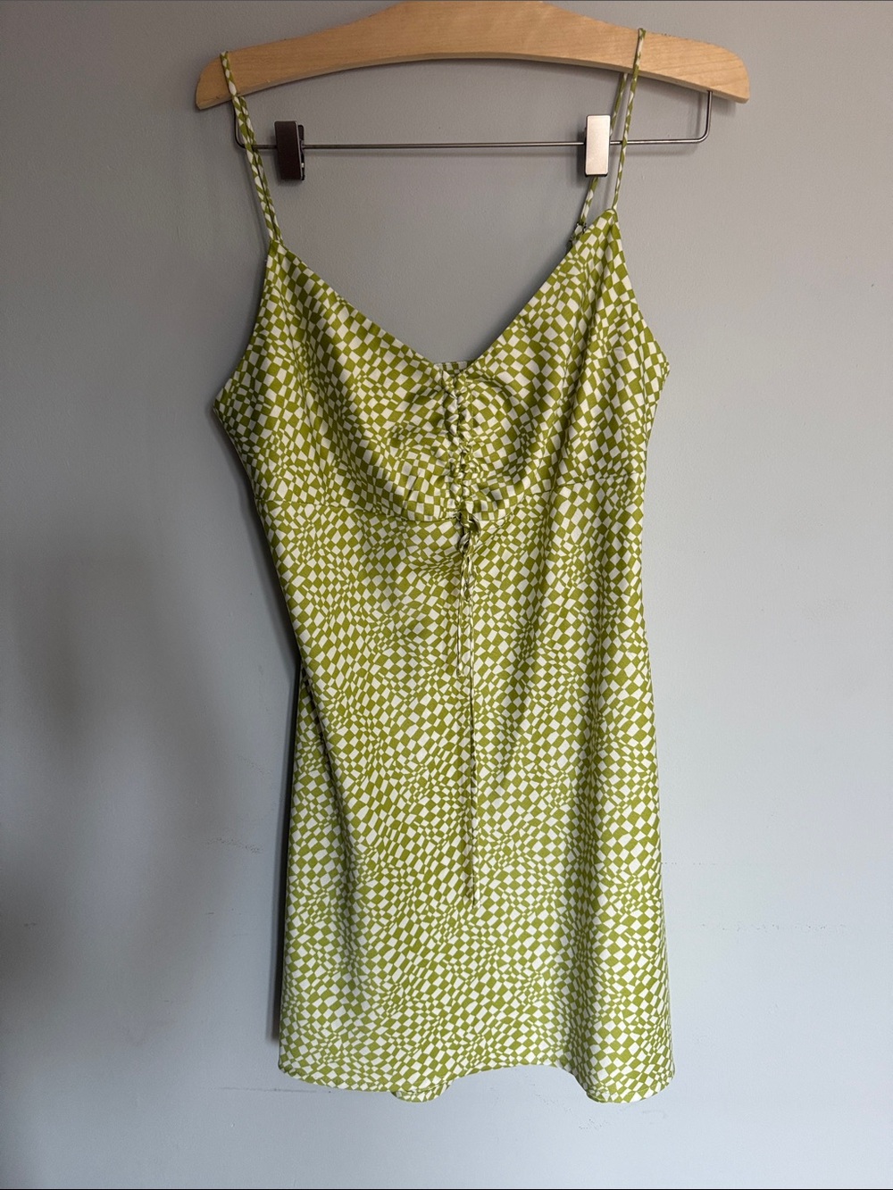 Dynamite Lime Green Patterned Spaghetti Strap Slip Dress